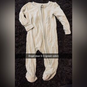 Angel Dear Green Footies One Piece with Long Sleeves